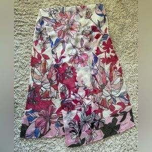 Pink Flower Design Scarf
